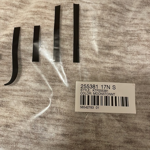 NWT J. Jill Bell-Sleeve Velour Tunic, a-line, creamy white/brown, funnel neck, S - Picture 9 of 11